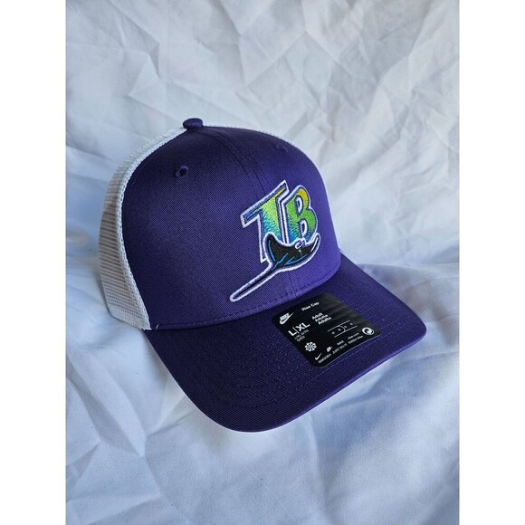 Tampa Bay Rays MLB Nike Rise Purple/White Adjustable Trucker Hat - SIZE: L/XL - Picture 1 of 4